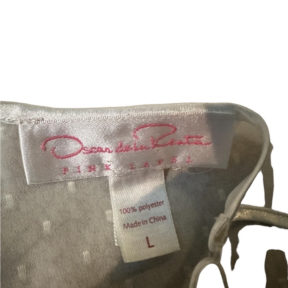 Oscar de la Renta Nightgown with feathers Adjustable strap Large white - Picture 7 of 12